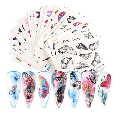 China Widely Color Varieties Butterfly Nail Decals For Nail Art Decorations Nail Stickers Water Transfer Decals For Nails Supply Watermark DIY for sale