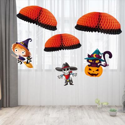 China Funny Halloween Swirls Hanging Decorations , Spider Ghost Pumpkin Monster Cards Party Supplies for sale