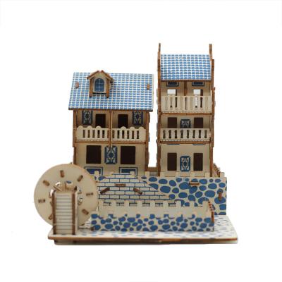 China DIY Assembly 3D Wooden Jigsaw Puzzle Wooden Model Creative Model DIY Educational Toys Architecture for sale