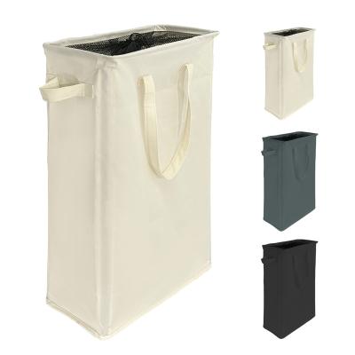 China RTS 24Inch Modern Slim Folding Laundry Hamper Fabric Laundry Hamper Large Out Of Laundry Carry Bag for sale