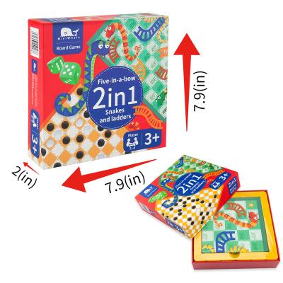 China Develop Kids Intelligence Chinese Miniwhale Game 2020 New Two In One Intelligence Game Gobang Snakes And Ladders Toy For Kids Gift for sale