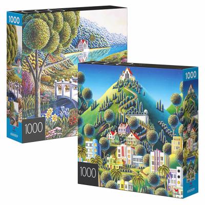 China Eco-friendly Paper Jigsaw Puzzle OEM Print Custom Picture Materia 1000 Piece Jigsaw Puzzle For Adults for sale