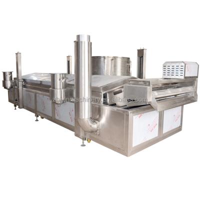 China Automatic Continuous Gas Frying Machine Fully Automatic Industrial Gas Electric Heating Method Customization Frying Machine Automatic Industrial Food Fried Snacks for sale