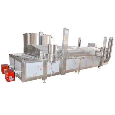 China Automatic Continuous Gas Frying Machine Automatic Potato French Fries Frying Machine 500kg/h Industrial Frying Machine Gas Electric Heating Customization for sale