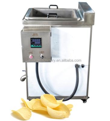 China Semi-automatic Electric Heating Machine Fried Potato Chips Fried Making Machine Food Snacks Sweet Potato Chips Production Line Cassava Deep Fryer Potato Chips for sale