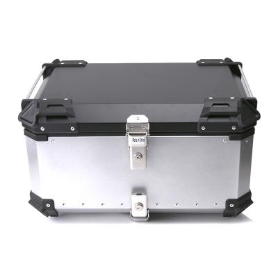 China Waterproof Trunk 100L Helmet Storage Box Aluminum Alloy Moto Black Motorcycle Tail Boxes Top Case for sale