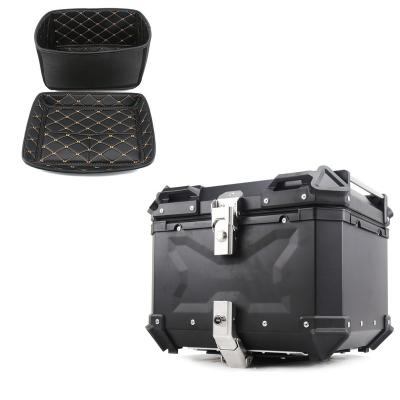 China Waterproof Black Silver Luxury Motorcycle Tail Top Box 45L Top Case Motorcycle Accessories for sale