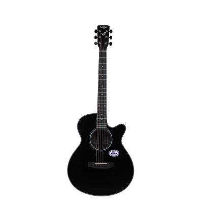 China Flawless SAGA 600 Series OEM Beginner College Acoustic Guitars 40inch SA600CBK for sale