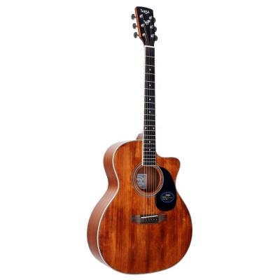 China OEM Solid Fir Sitka 41 Inch Retro Easy Pickup SAGA Light Color Acoustic Guitar For Beginners At Very Cheap Price for sale