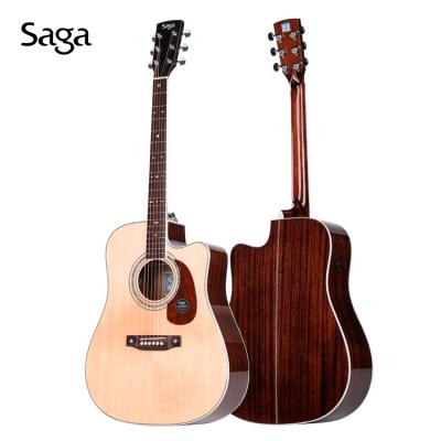 China Acoustic Inventor Solid Cost Effective Classic Handmade Saga Factory Sapele Electric Guitar for sale