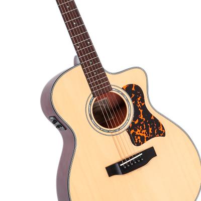 China 40/41 Inch New Design Hot Sale OEM Lightweight SAGA Accepted Mahogany Top Solid Spruce Series High Quality Acoustic Electric Guitar for sale