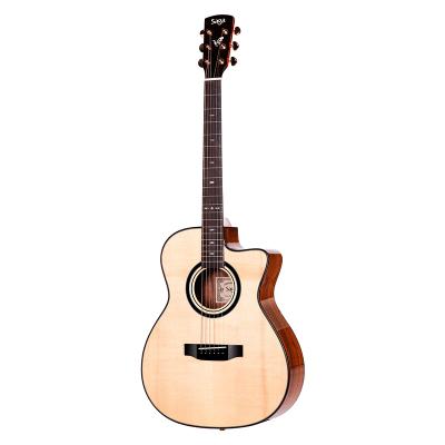 China Acacia SAGA Acoustic Guitar 40/41 Inch OEM Solid 6 Body Classic Handmade Slim Top Acacia Wood High Quality Acoustic Guitar Strings for sale