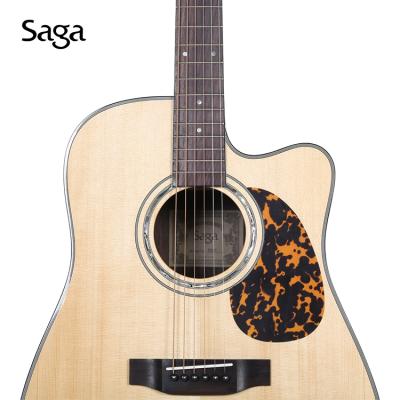 China Lightweight SAGA 41 inch Acoustic Electric Guitar Stander Customized series solid top fir cutway for beginners at very cheap price for sale