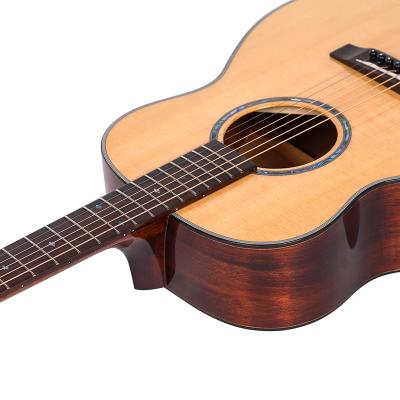 China Cost Effective 36 Inch 6 String Fashion Mahogany Luster Top Electric Solid Semi Acoustic Guitar for sale