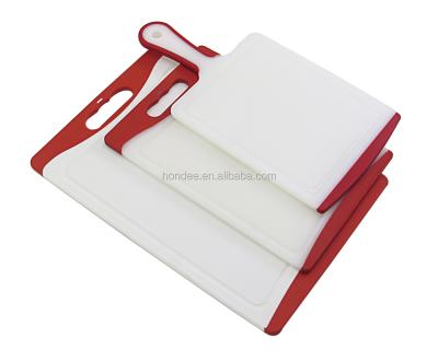 China Viable Food Grade 3-Piece Non-Slip Cutting Board Kitchen Chopper Set for sale