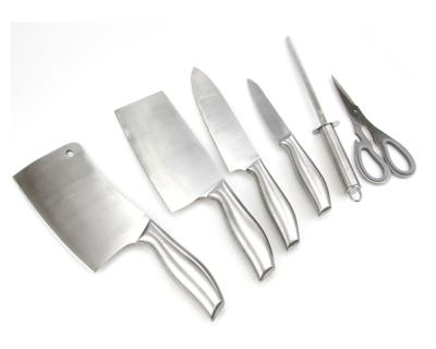 China BPA Free Food Safety Stainless Steel Kitchen Knives Viable Hollow Handle Knife Set for sale