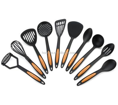 China Sustainable 10 Piece Food Grade +PP Nylon Kitchenware Kitchen Utensils Nylon Set for sale