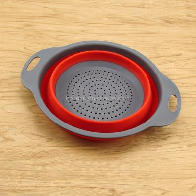 China Viable BPA Free Water Drain Basket Silicone Approved Folding Fruit Washing Basket for sale