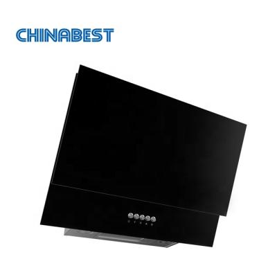 China Household Vatti Wall Mounted Black Glass Side Kitchen Range Hood for sale