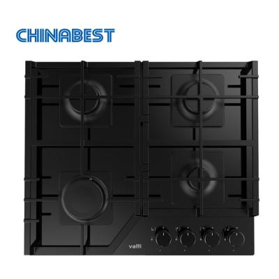 China Ceramic / Glass Hot Selling Original Imported SABAF Burner Black Tempered Glass Built In Gas Hob for sale