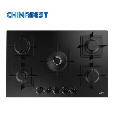 China Ceramic/Glass High Quality Original Imported SABAF Black 5 Burner Tempered Glass Gas Hob for sale