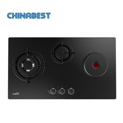 China Good Quality 3 Burners Tempered Glass Ceramic / Glass Gas Hob And Electric Hob for sale