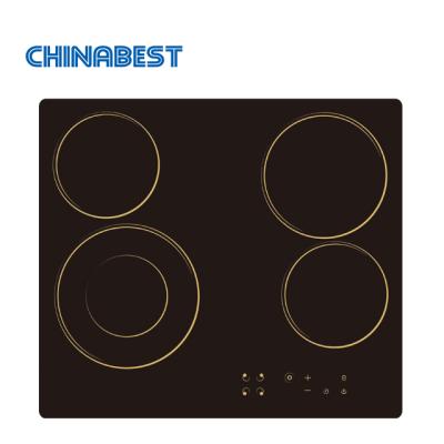 China High Efficient Ceramic / Glass Tempered Glass 4 Zone Cooking Integrated Electric Kitchen Stove for sale