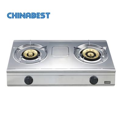 China Chinabest Stainless Steel Good Quality 2 Burner Table Gas Stove High End Gas Hob with Low Price for sale