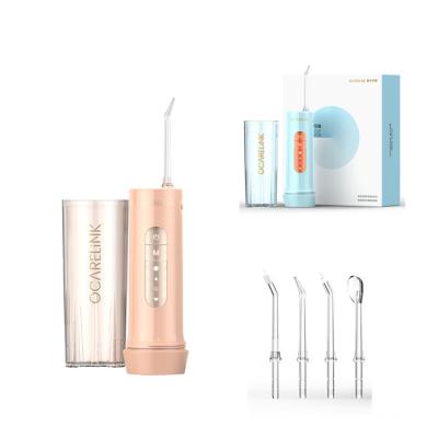 China /DIY mode/spout can be Mini Cordless 200ml Irrigator Custom Electric Oral Water Flosser Hidden Storage Suction Tube/Stainless Steel Teeth Cleaning Device for sale