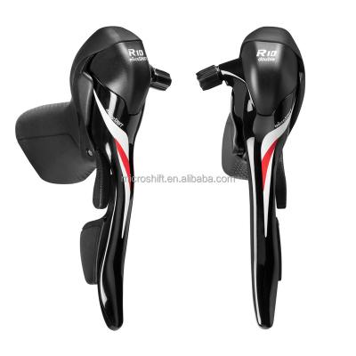 China Integrated drop bar microSHIFT R10- 10s drop bar shiofter, dual shifters, R side, Al for road bikes groupset for sale