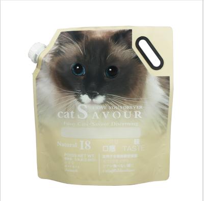 China 2019 Wholesale Cat Food Bag Safety China Wholesale 2.5KG Aluminum Foil Handle Pet Food Plastic Packaging Bag for sale