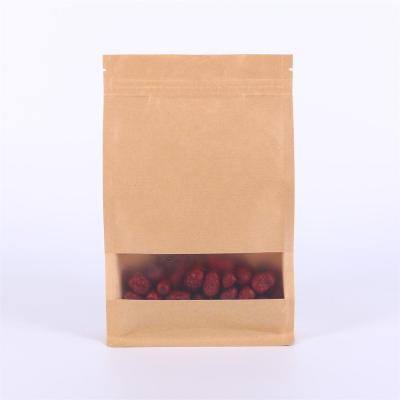 China Safety Dry Food Packaging Square Brown Kraft Bottom Paper Bags for sale