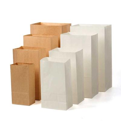 China Wholesale Customized Moisture Proof White Kraft Paper Bags, Bread Pastry and Cookie Baked Bag for sale