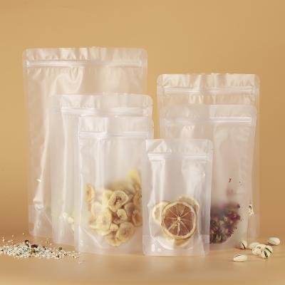 China Stain Barrier Custom Dried Fruit Rack Food Packaging Transparent Ziplock Bag Ready In Stock for sale