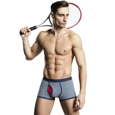 China Breathable Breathable Cotton Knit Underwear Mens Stripe Polo Mens Boxer Briefs OEM for sale