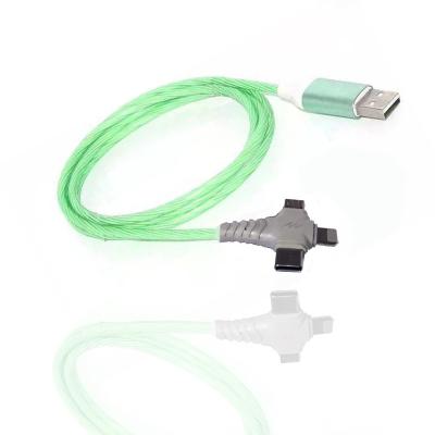 China Amazone 2021 Micro 3in1 Top Charger Amazon 2021 USB Multi Charging /LED/Type-C Port Light 1m Cable for sale