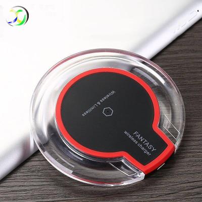 China Portable Wireless Charger+Hot Amazon QI 5V1A LED PhoneWireless Mobile Charger Induction Charger Phone Wireless Charger for sale