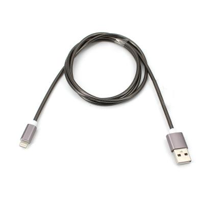 China Data Transmission And Billing Full Compatible Cell Phone Soft Metal Spring Type C Usb 2.0 Micro Usb Cable IOS 1m for sale