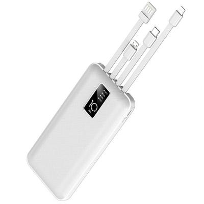 China Element 4 Smart Cables Portable Power Bank Phone 10000mAh External Battery Charger for sale