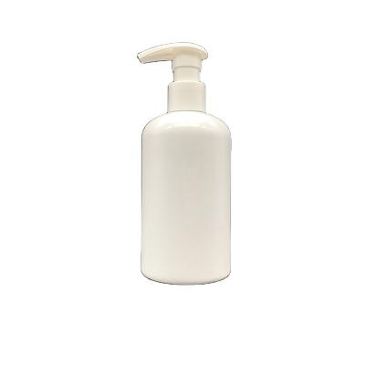 China 300ml Single Shoulder White Round PET Bottles Plastic Bottles With White Pump for sale