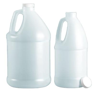 China Non Spill 1gal 64oz Plastic Bottles HDPE Round Handle Jugs With White Ribbed Caps for sale