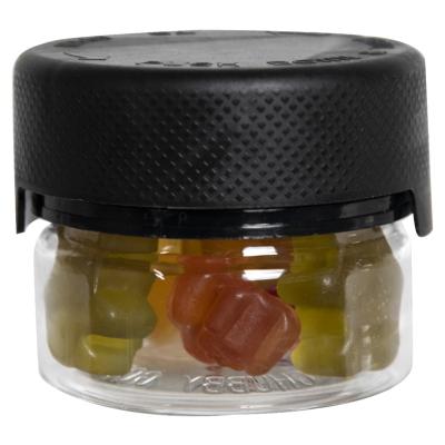 China Household Products Airman Clear 30cc PET Container of 1 oz. - with black cap and CR seal screw on brush cap for bottle for sale