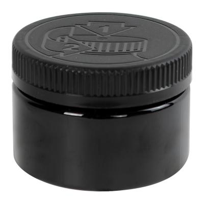 China Household products 4 oz. 6 oz. low profile 8 oz black PET jar with white CRC cap 6 oz thick wall jars for sale