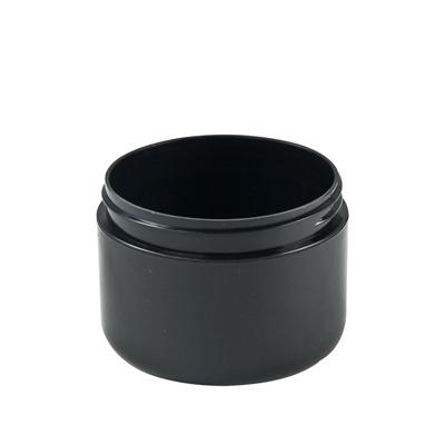 China Skin Care Cream 8 oz. Double Dome Wall Black Pot With 89-400 Neck PP Double Wall Pots Double Wall Pot 8oz for sale