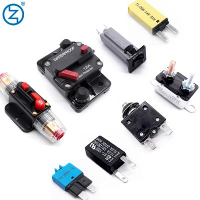 China Plastic Or Metal Mini Electric 12V 24V 48V Automotive DC Car Resettable Circuit Breaker for sale