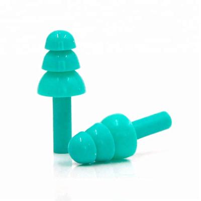 China Noisy Environment Premium Reusable Hearing Protection Silicone Swimming Ear Plugs for sale