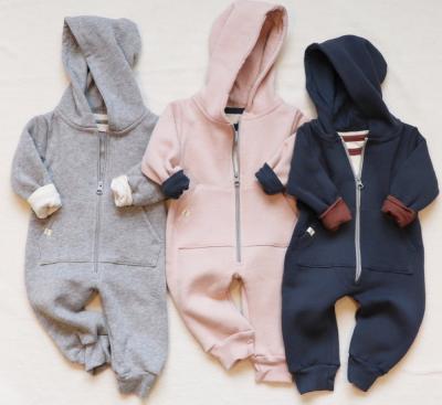 China High quality long sleeve boy and girl boutique hoodie jumpsuit baby fleece rompers for sale