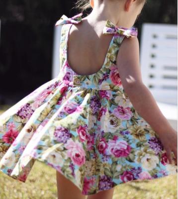 China Newest Breathable Babies Boutique Floral Bow Princess Dress for sale