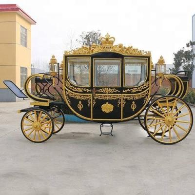 China Retro Style Horse Carriage Canton Maker Royal Guided Horse Carriage for sale