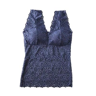 China Breathable Hot Selling One Size Fits All Women's Lace Camisole Fancy Tank Tops Along for sale